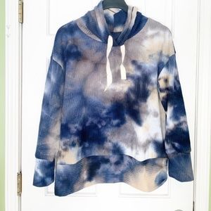 Como Vintage Tye dye Waffle knit Cowl neck…